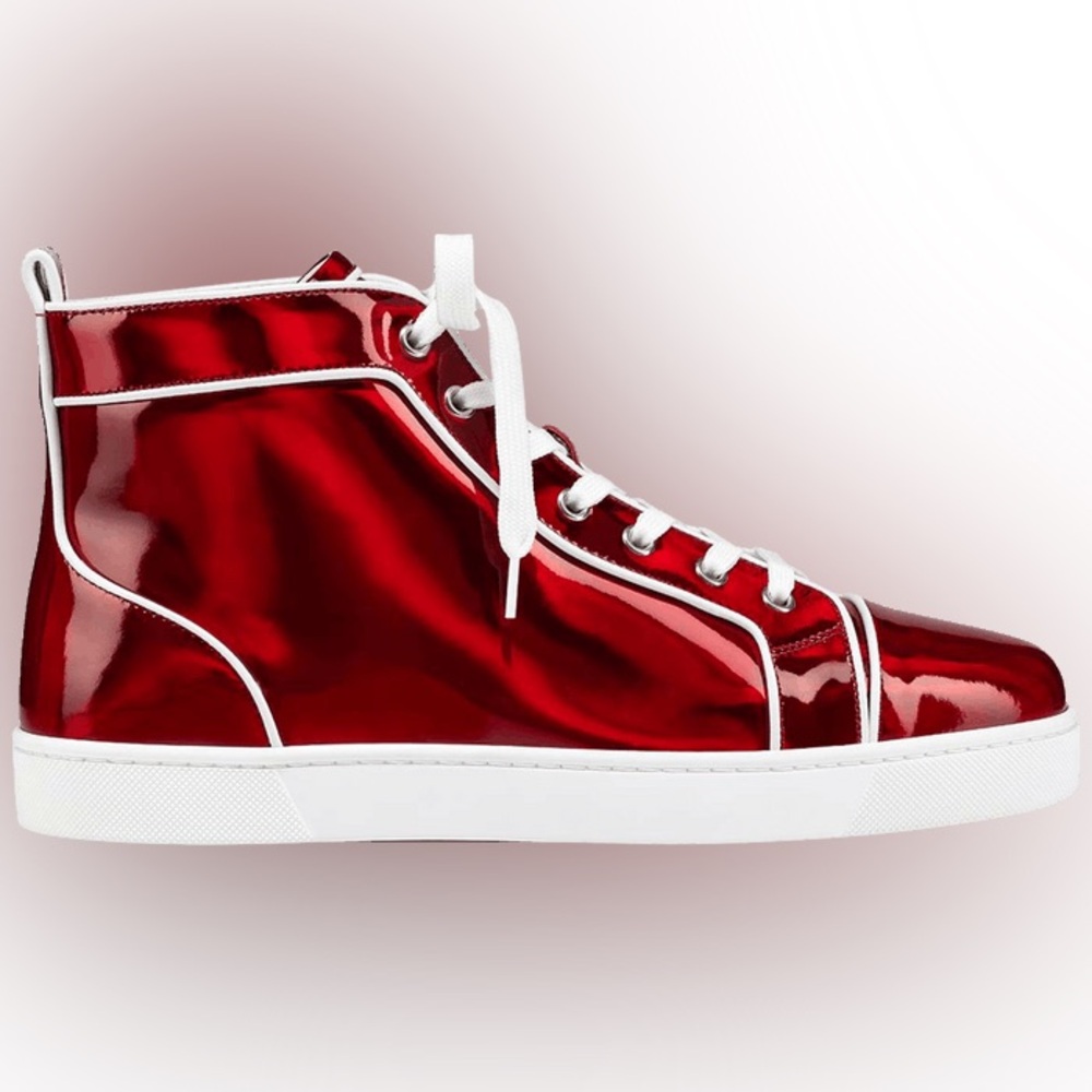 Men’s Christian Louboutin Louis Orlato Patent Psychic Designer Sneaker, Size:8.5 - Picture 2 of 6